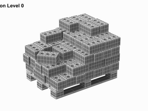 Bricks On Wooden Pallet 3Dモデル