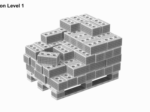 Bricks On Wooden Pallet 3Dモデル