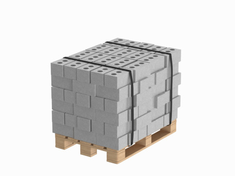 Bricks On Wooden Pallet Modèle 3D