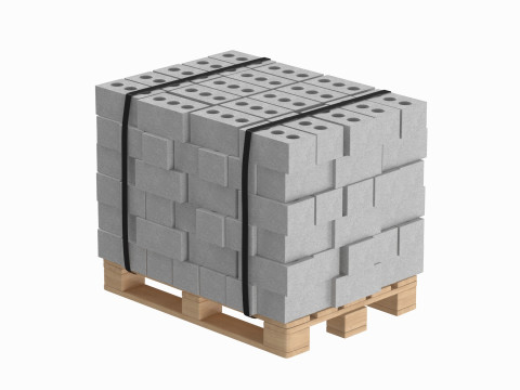 Bricks On Wooden Pallet 3Dモデル