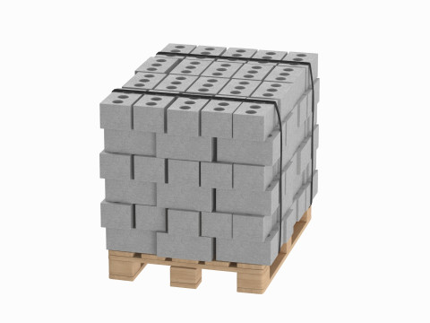 Bricks On Wooden Pallet 3Dモデル