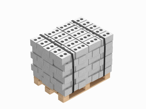Bricks On Wooden Pallet 3Dモデル
