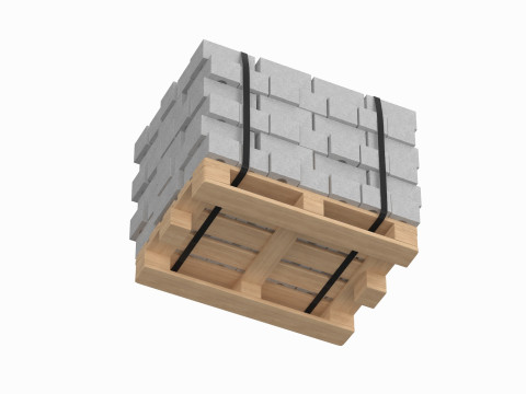 Bricks On Wooden Pallet 3Dモデル