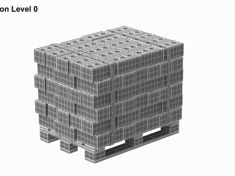 Bricks On Wooden Pallet 3Dモデル
