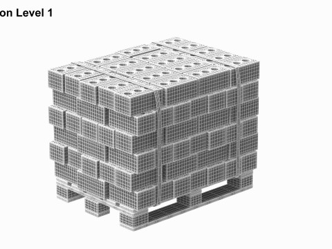 Bricks On Wooden Pallet 3Dモデル