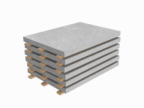 Concrete Panels On Wood Planks Modèle 3D