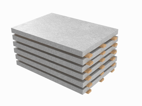 Concrete Panels On Wood Planks Modelo 3D