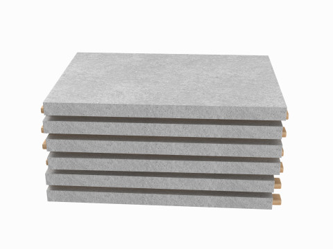Concrete Panels On Wood Planks Modelo 3D
