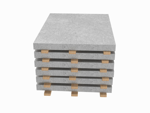 Concrete Panels On Wood Planks Modelo 3D