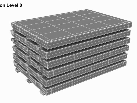 Concrete Panels On Wood Planks Modelo 3D