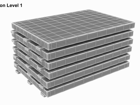 Concrete Panels On Wood Planks Modelo 3D