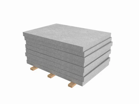 Бетонные панели на деревянных досках 3D Модель