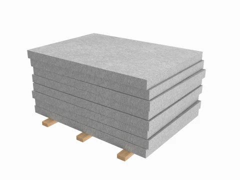 Бетонные панели на деревянных досках 3D Модель