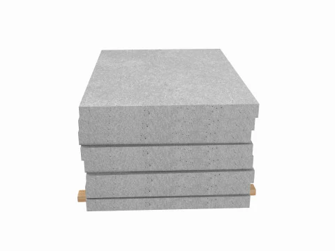 Бетонные панели на деревянных досках 3D Модель