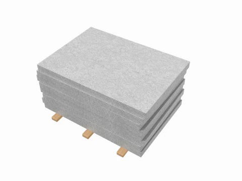 Бетонные панели на деревянных досках 3D Модель