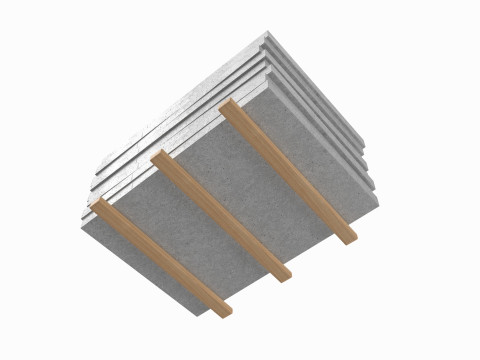Concrete Panels On Wood Planks 3Dモデル