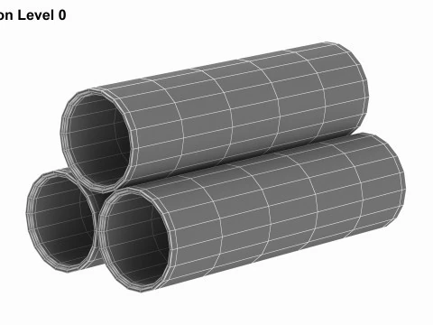 Concrete Pipes 3D Model