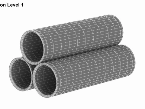 Concrete Pipes 3D Model