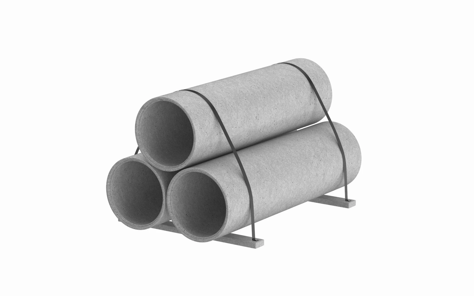 Concrete Pipes 3D Model .c4d .max .obj .3ds .fbx .stl .blend 