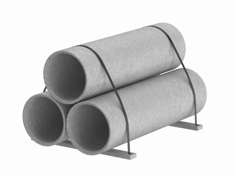 Concrete Pipes 3D Model