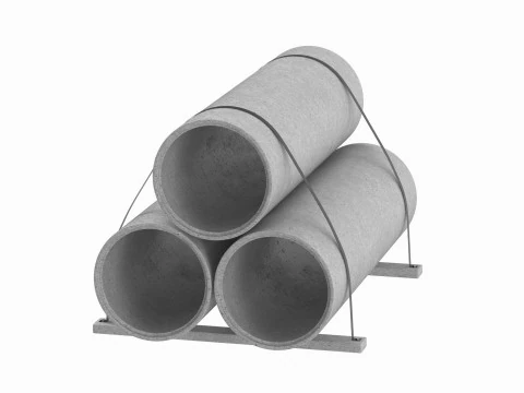 Concrete Pipes 3D Model