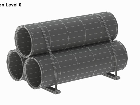 Concrete Pipes 3D 模型