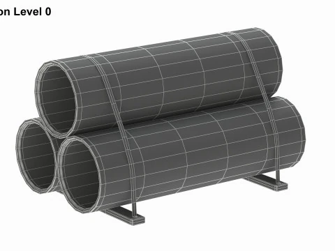 Concrete Pipes 3D Model