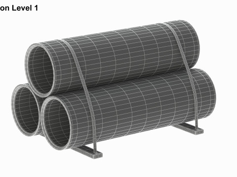 Concrete Pipes 3D 模型