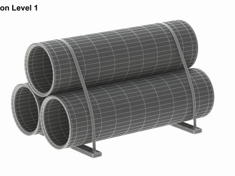 Concrete Pipes 3D Model