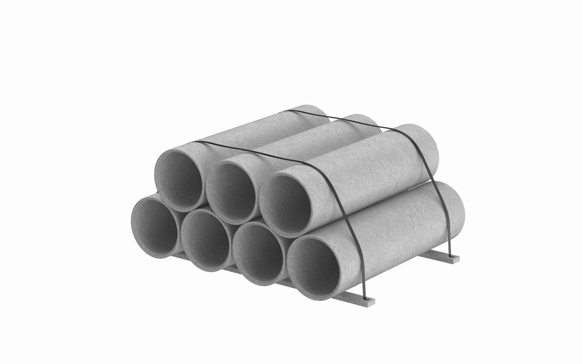 Concrete Industrial Pipes 3D Model .c4d .max .obj .3ds .fbx .stl .blend