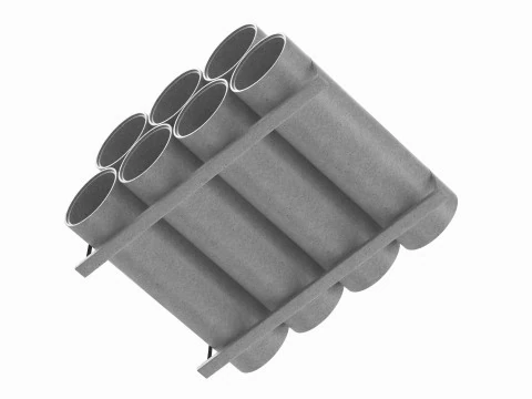 Concrete Industrial Pipes 3D Model