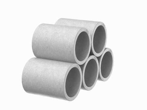 Model Stack Of Concrete Pipes 3D Model