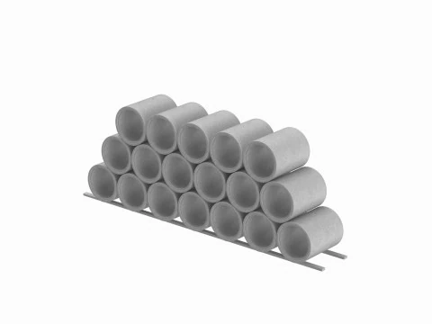 Pila di tubi di cemento Modello 3D