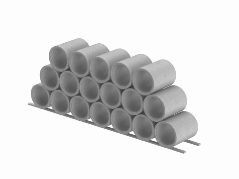 Pila di tubi di cemento Modello 3D