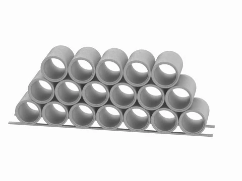 Pila di tubi di cemento Modello 3D