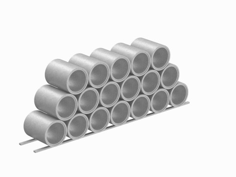 Concrete Pipes Stack Modèle 3D