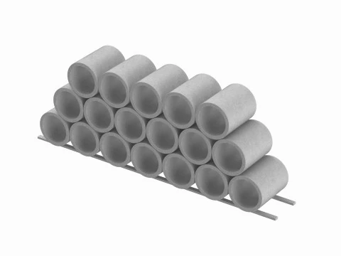Pila di tubi di cemento Modello 3D