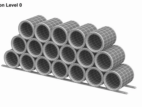 Pila di tubi di cemento Modello 3D