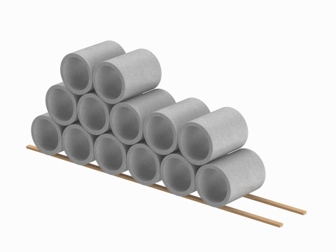 Concrete Pipes Stack Modèle 3D