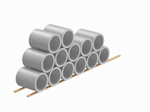 Concrete Pipes Stack Modèle 3D