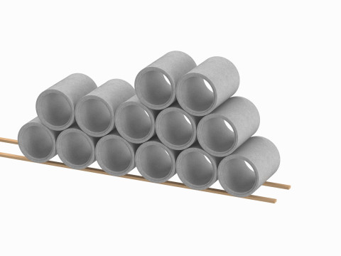 Concrete Pipes Stack Modèle 3D