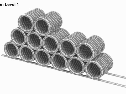 Concrete Pipes Stack Modèle 3D