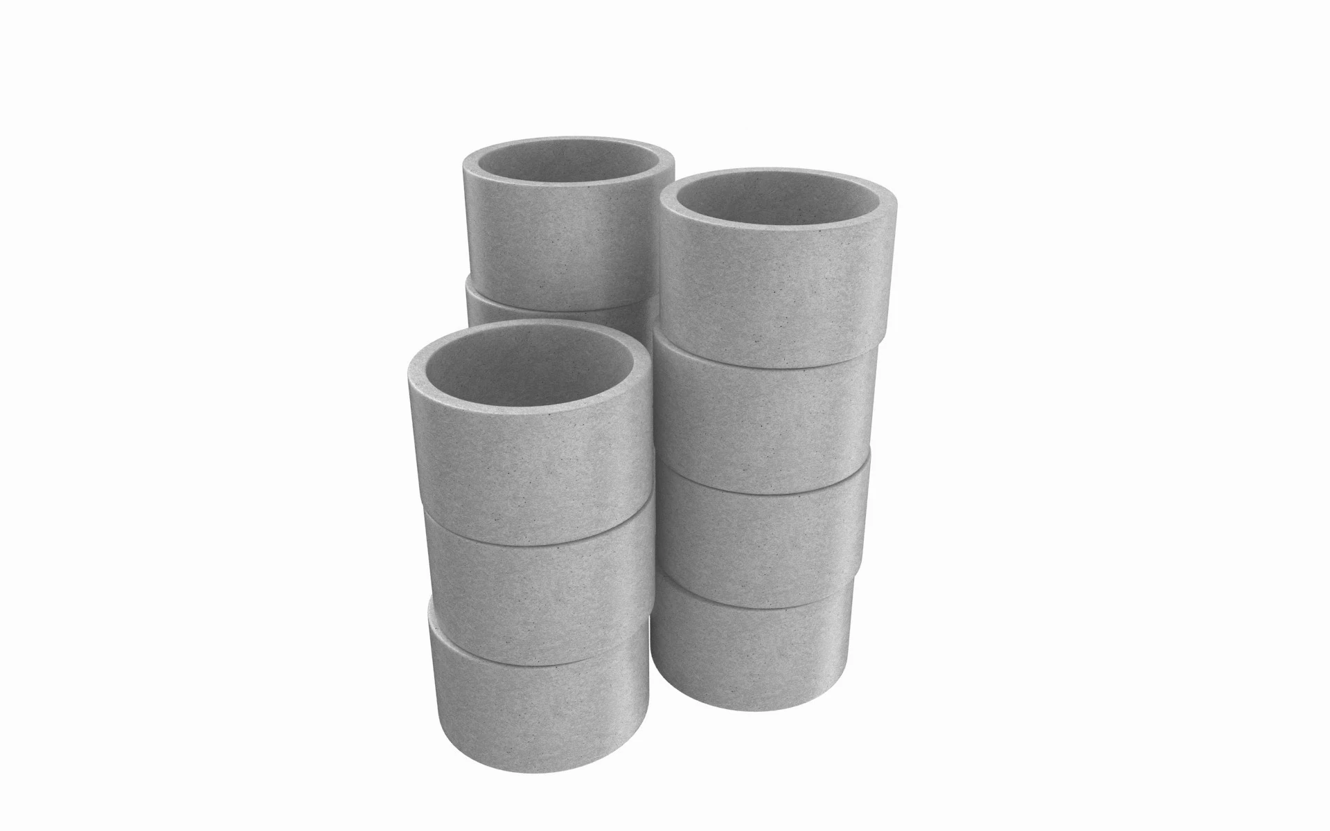 Concrete Rings 3D Model .c4d .max .obj .3ds .fbx .stl .blend 
