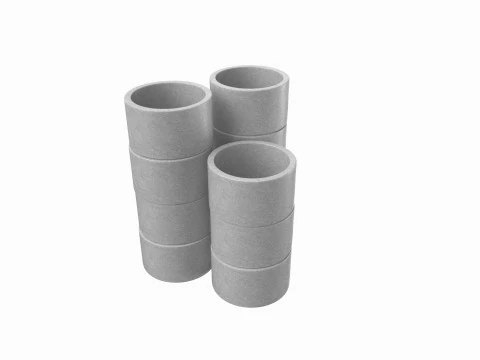 Concrete Rings 3D Model