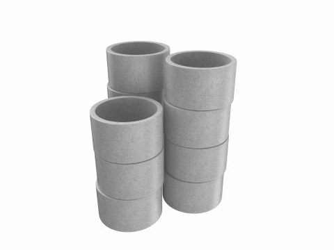 Concrete Rings 3D Model