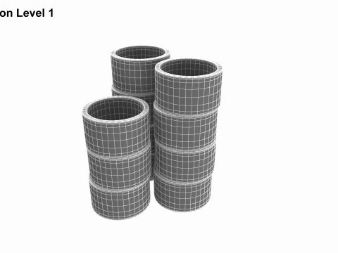 Concrete Rings 3D Model