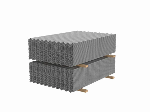 Бетонная черепица на деревянных досках 3D Модель