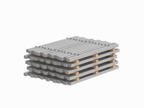 Concrete Slabs On Wood Planks Modèle 3D