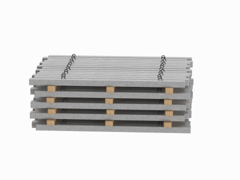 Concrete Slabs On Wood Planks Model 3D