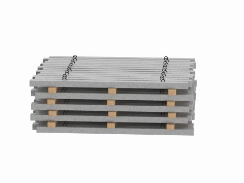 Concrete Slabs On Wood Planks 3D Model